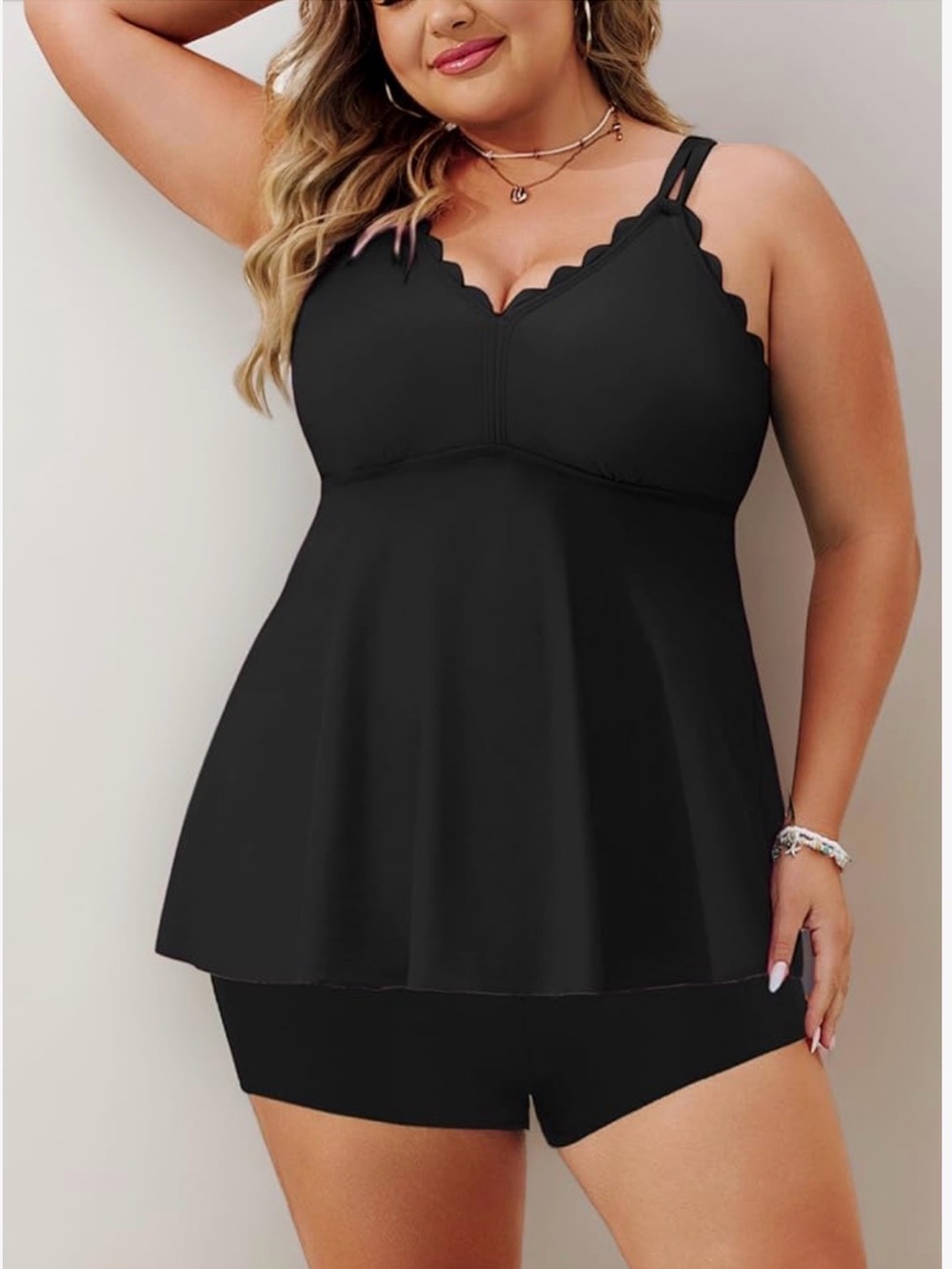 Hanna Nikole NWT Ladies Tankini Top ONLY Adjustable Straps Swimsuit size XL